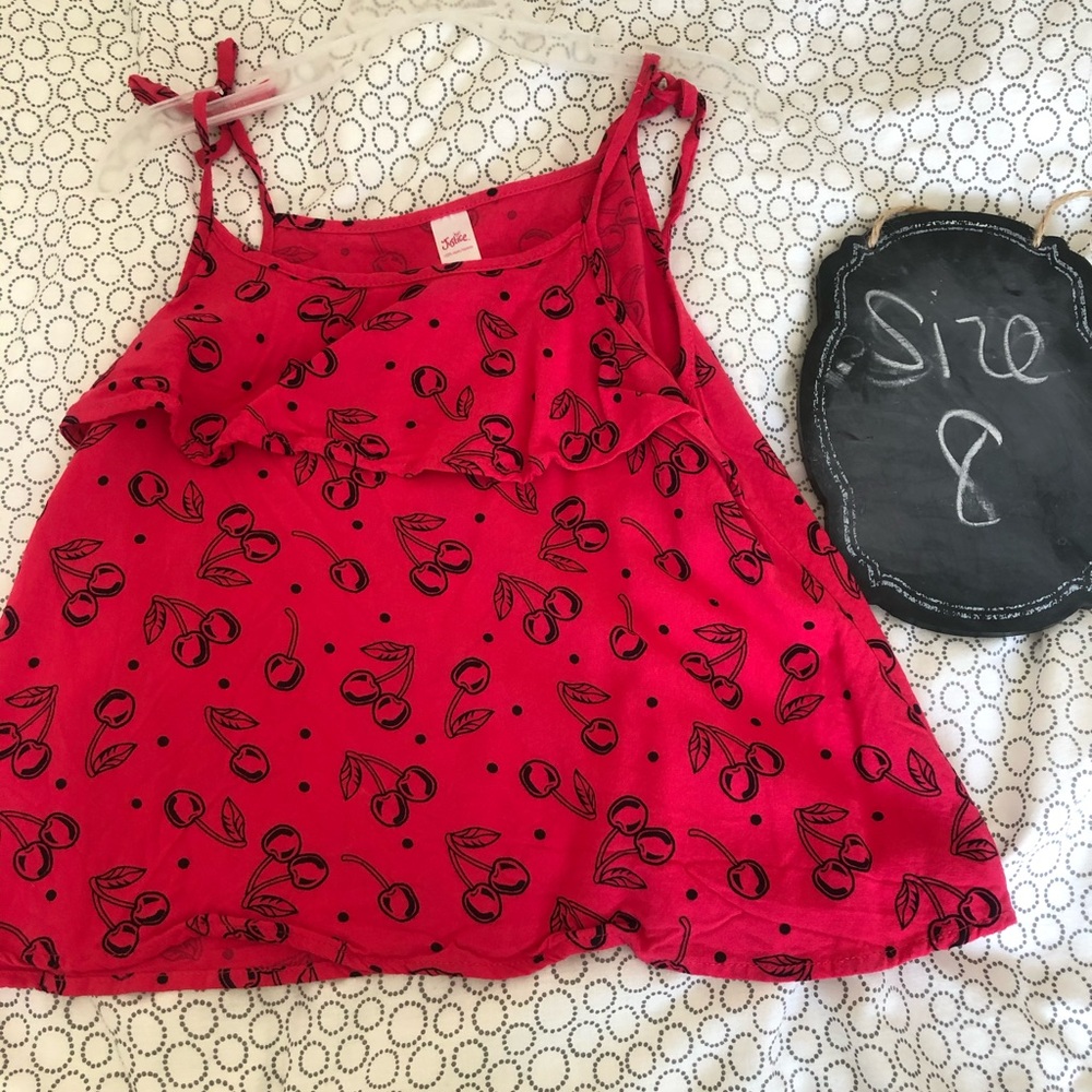Justice Cherry Print Red Tank Top